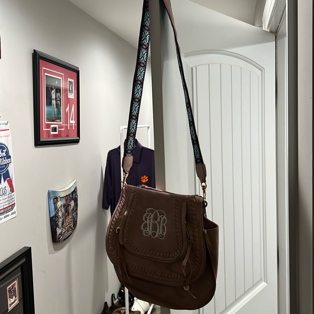 A monogram Boho pocketbook
